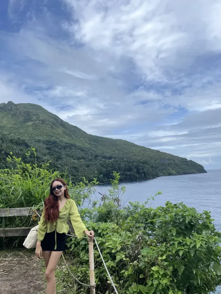 My girlfriend posing for a photo in Camiguin's Tongatok View Deck