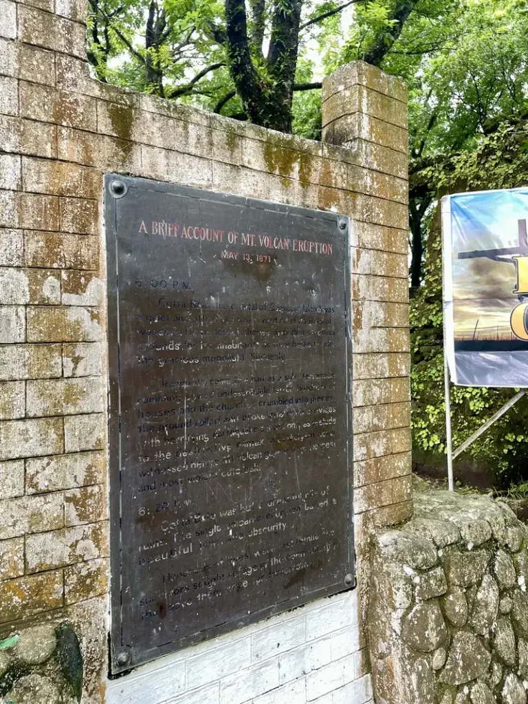 Old Gui-ob church ruins information about what happened during 1871 eruption
