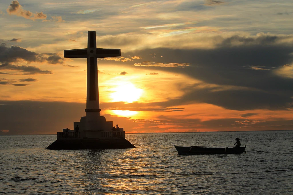 Sunken Cemetery in Camiguin captured during sunset