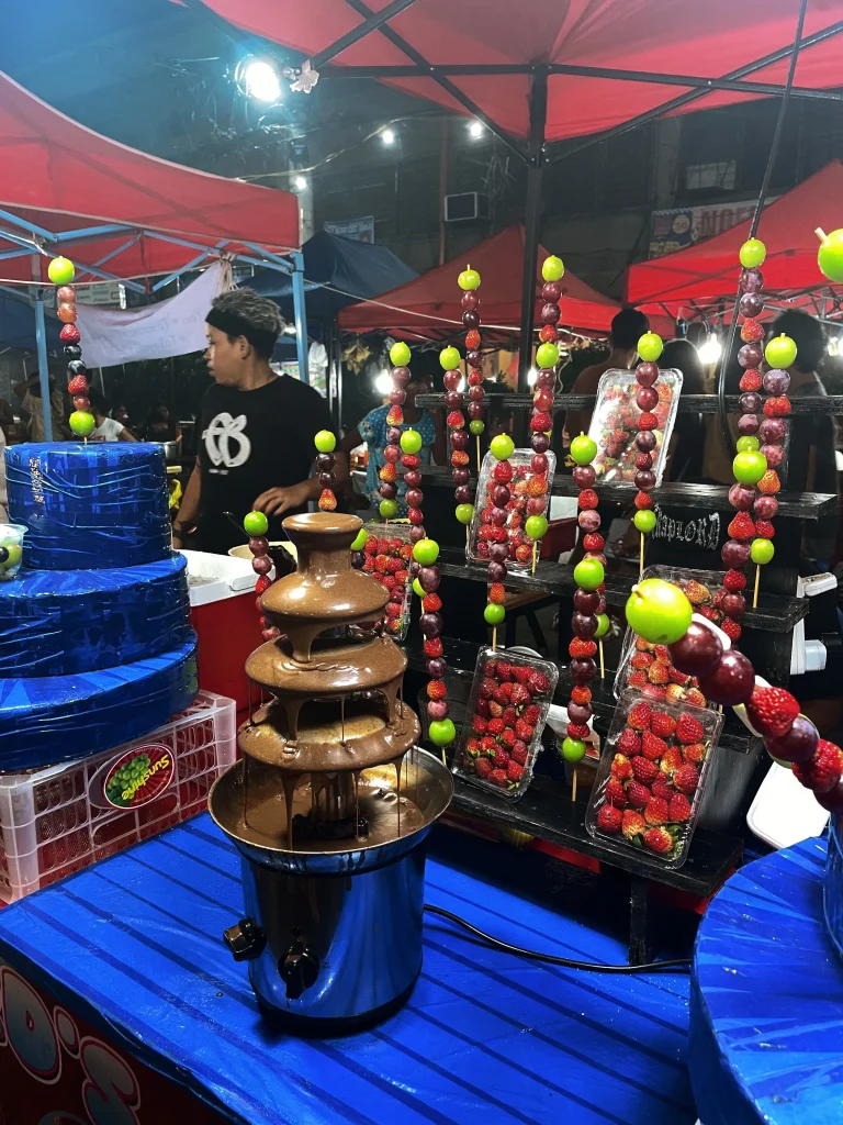 Tanghulu with chocolate fountain in Colon Night Market