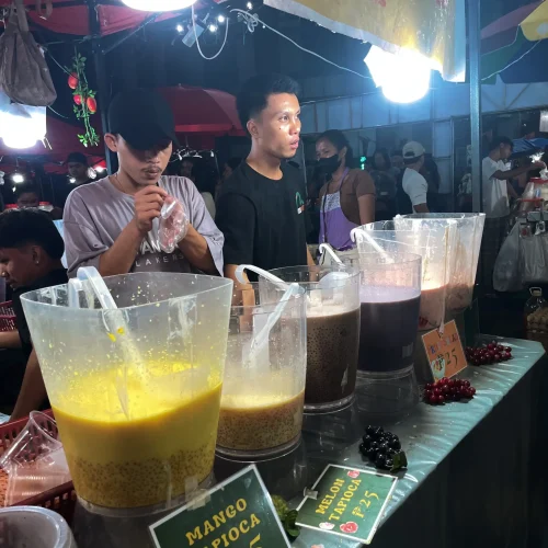 Different flavors of tapioca being sold in Colon Night Market