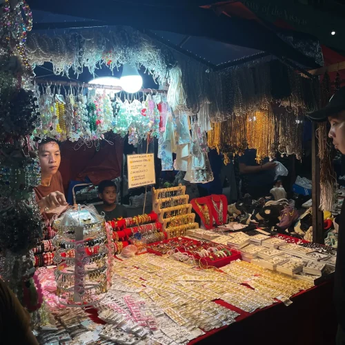 Thrifted jewelries being sold in Colon Night Market